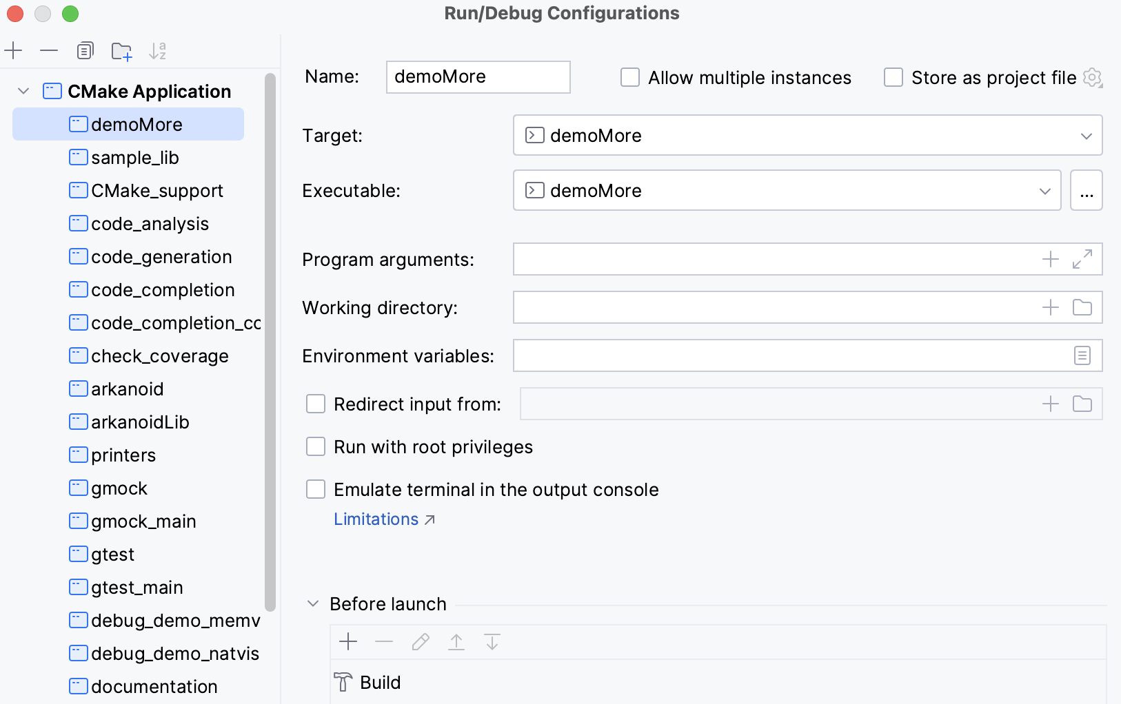 CMake Application configuration CMake Application configuration